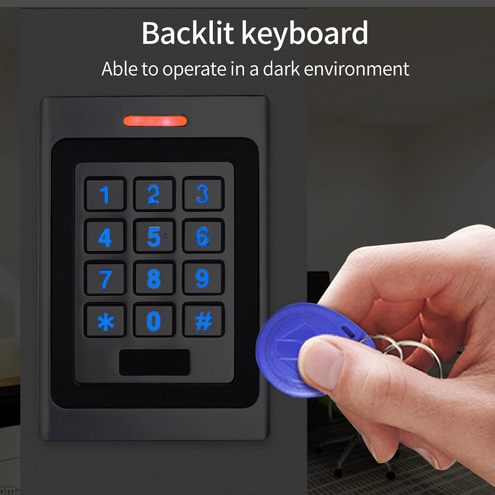 Imagem -03 - Abridor de Fechadura de Porta Elétrica Teclado de Controle de Acesso Relé Duplo Impermeável ao ar Livre Rfid Cartão em Portas Dc1030v 125khz