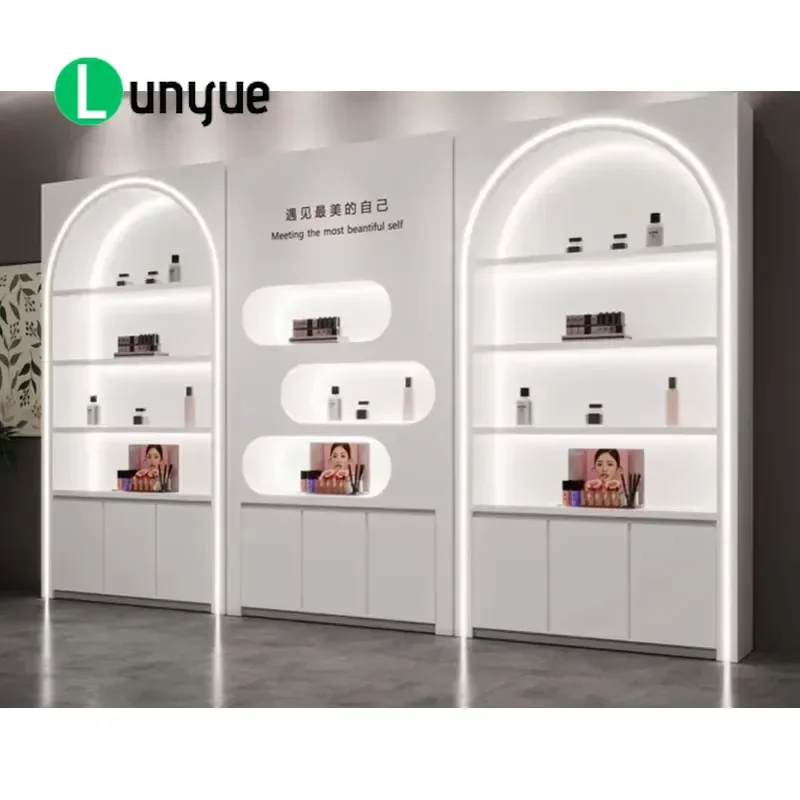 Beauty Cosmetic Display Cabinet Shoe Bag Storage Rack Hair Showcase Organizer Multi Purpose Furniture for Store