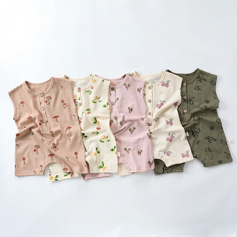 0-24M Newborn Kid Baby Boy Girl Clothes Summer Sleeveless Baby Romper 100% Cotton Jumpsuit Playsuit Cute Outfit