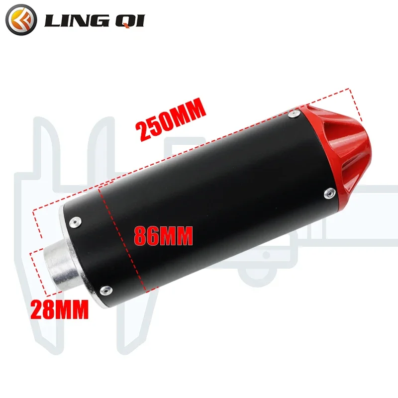 

LING QI Exhaust Pipe System Muffler Dual Exhaust For XR50 CRF50 110cc 125cc 140cc Pit Dirt Bike Motorcycle Motorcross