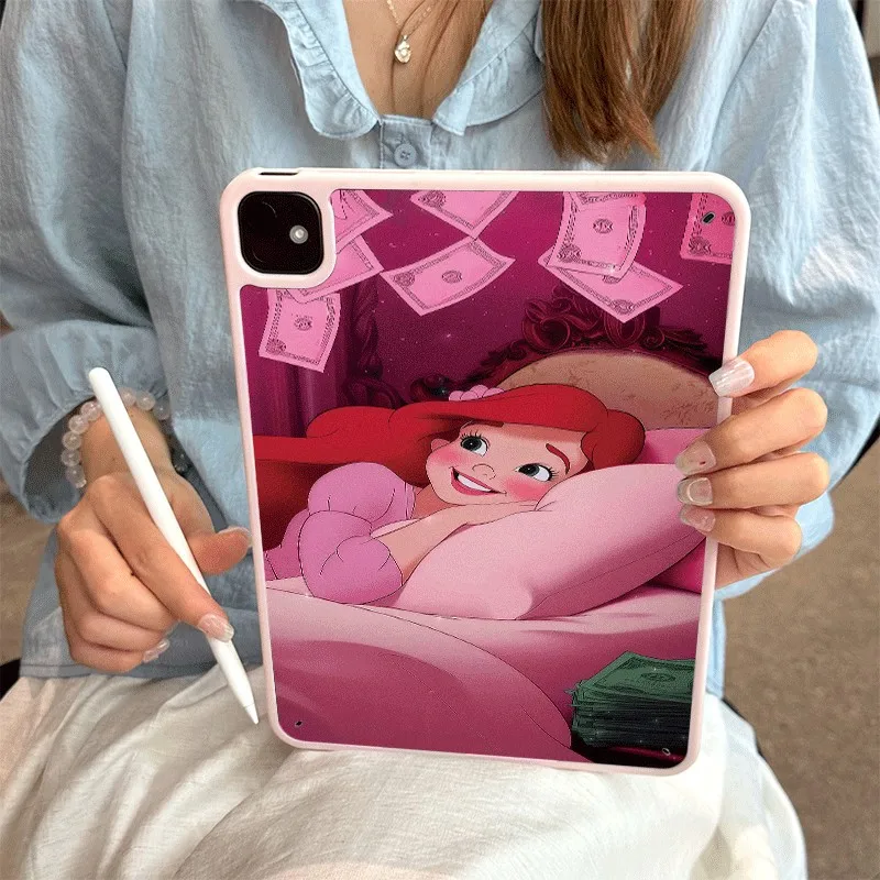 

Disney Ariel The Little Mermaid Tablet Case with Pen Slot For iPad Pro 10.5/11/12.9/13 2018-2025 Air/Pro 11/13in 2024-2026 M3 M4