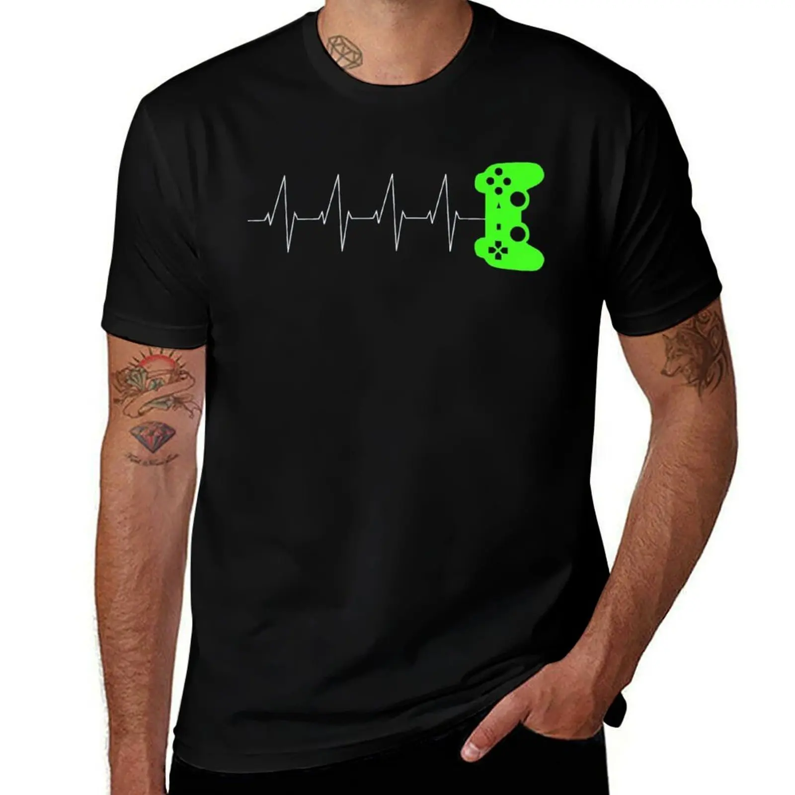 

Gamer heartbeat T-Shirt vintage clothes sublime hippie clothes shirts men