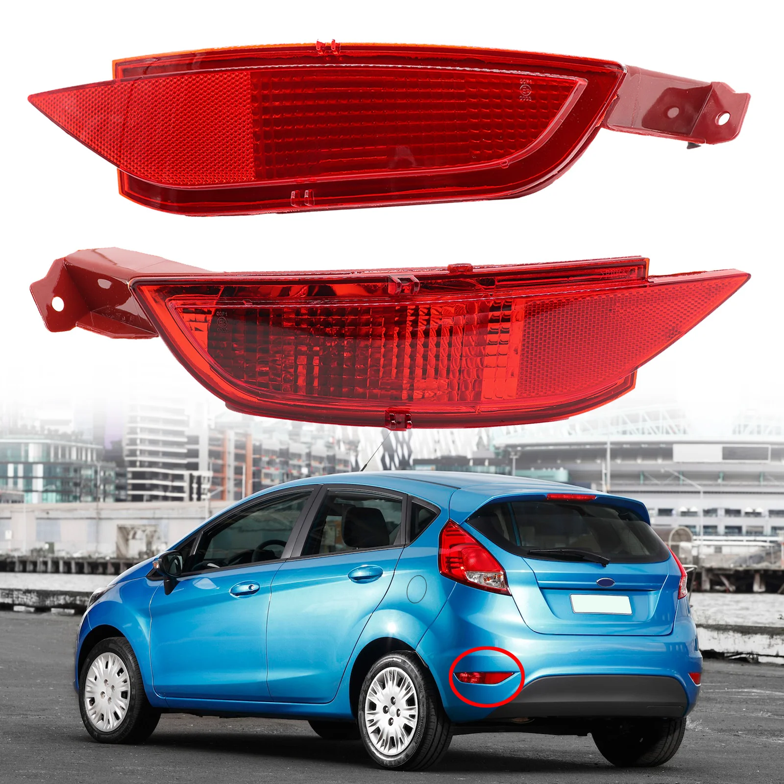 For Ford Fiesta WT Mk7 2009-2014 CMAX 2010-2015 1552730 25650786 8A61-15K273-AB Brake Tail Light Rear Bumper Fog Reflective Lamp