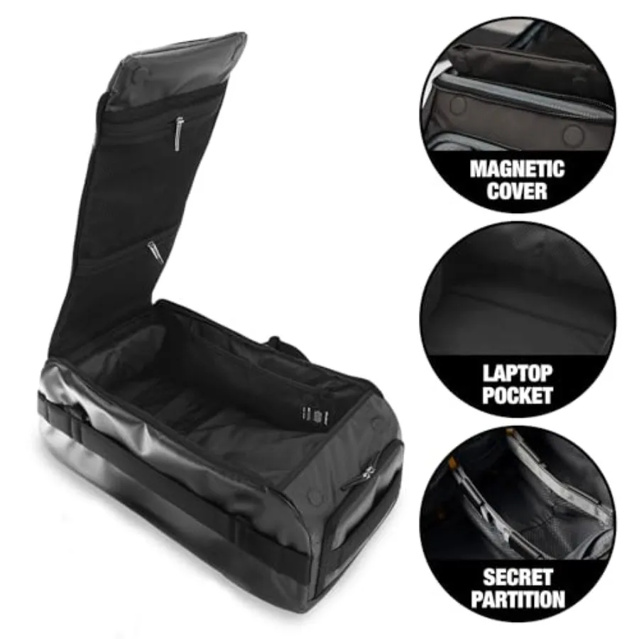 حقيبة ظهر Blackbriar Range Duffel 40L Ash Black 2.0 إصدار قابلة للتحويل مع وحدات وصول مغناطيسية حاصلة على براءة اختراع S-Partition Dual S #5