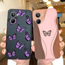 Soft Case For OPPO Realme 10 4G Beautiful Butterfly Silicone Matte Phone Cover Protective Coque For Realme10Pro 10 Pro+ 5G Funda