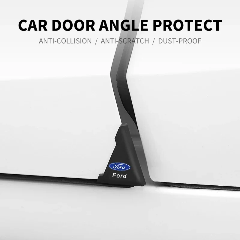 2pcs Silicone Car Door Corner Cover Bumper Scratch Protector For Ford Fiesta C-Max Kuga Ranger Raptor KA Fusion ST Transit Edge