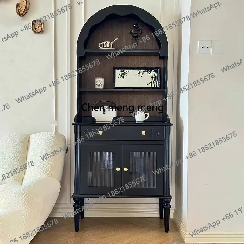 Medieval Solid Wood Wine Cabinet French Dome Bookcase Decorative Wine Cabinet American Retro Bar Furniture Barschrank