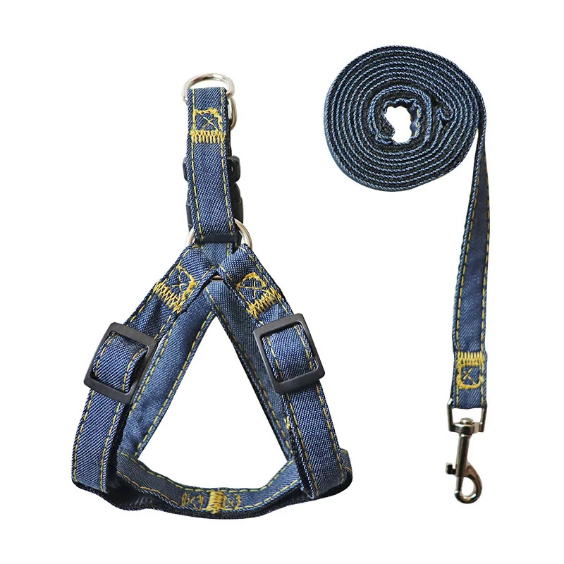 Outdoor Working Jean Pet Training Puppy Leash Adjustable Collar Leader Rope Cat Dog Harness For Small Medium Big Cat Dog Animal