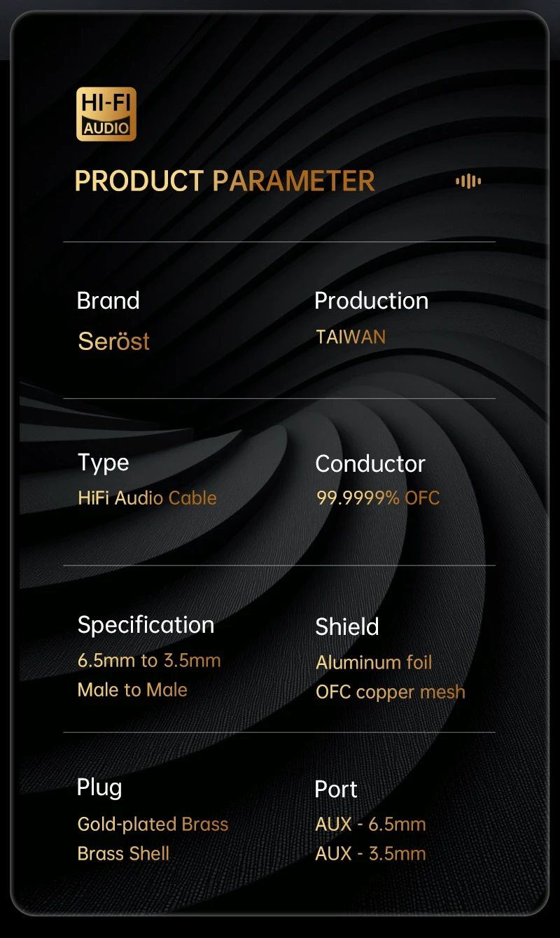 Serost Star HiFi OFC Sauerstofffreies Kupfer TRS 6,5mm auf 3,5mm Stereo-Audio-Adapterkabel für Headset, Mikrofon, Verstärker, Lautsprecher – Detail 8