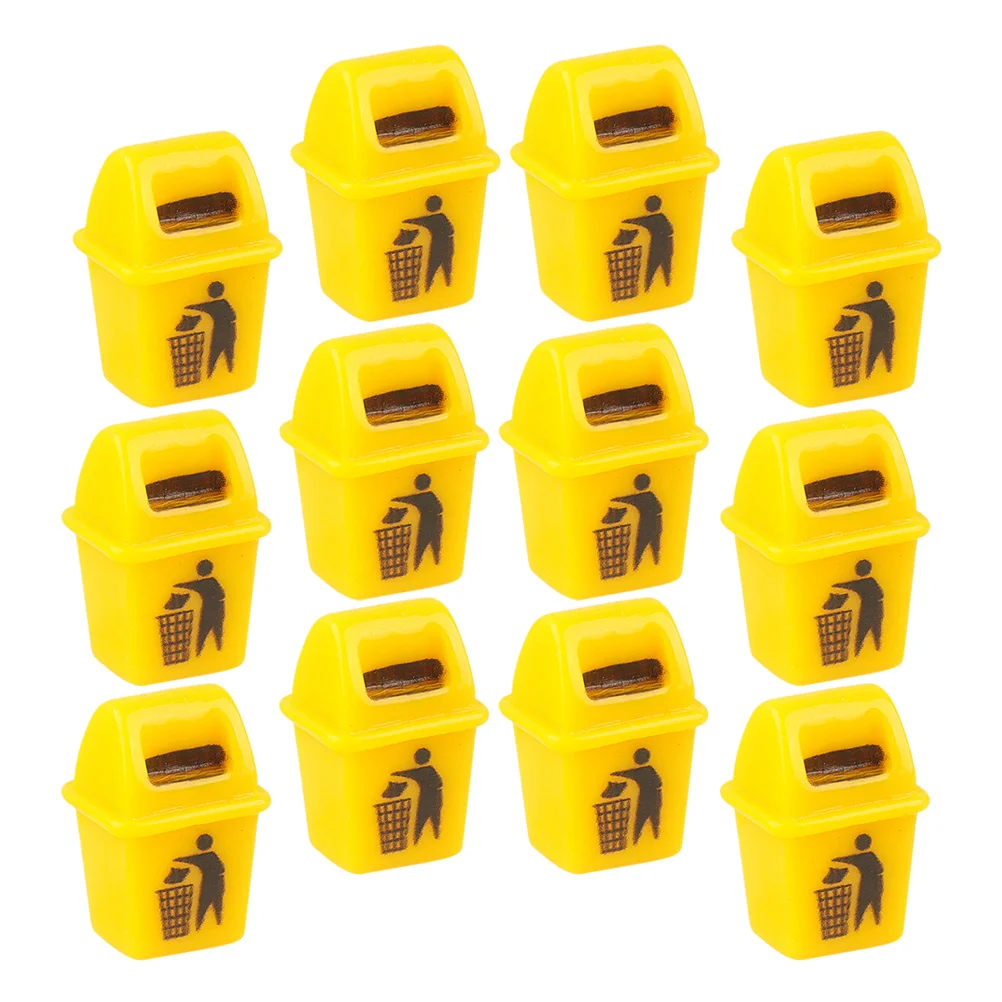 15Pcs Mini Trash Can Wear Resistant Miniature Waste Bin for Mini House Layout Miniature House Accessories Dollhouse Miniatures