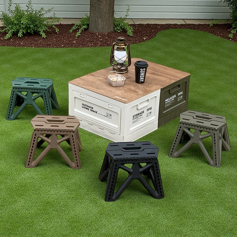 Small Stool for Outdoor Use, Camping, Fishing, BBQ Portable Folding stool High Load Bearing Durable footstool Foldable Chair