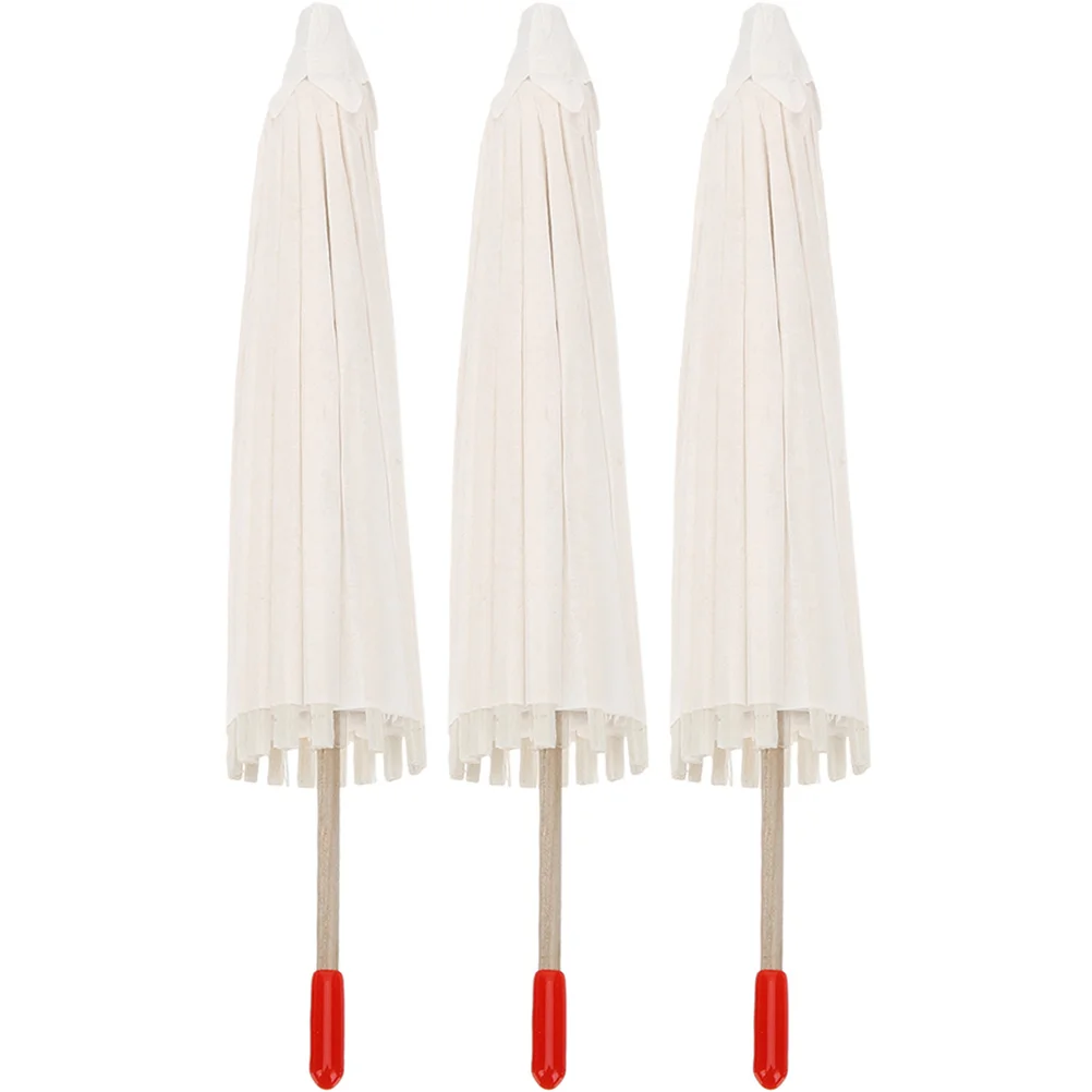 

3pcs DIY White Paper Blank Kids Craft Decoration Oil Paper Umbrella For Oil-Paper Umbrella For Diy Party Wedding