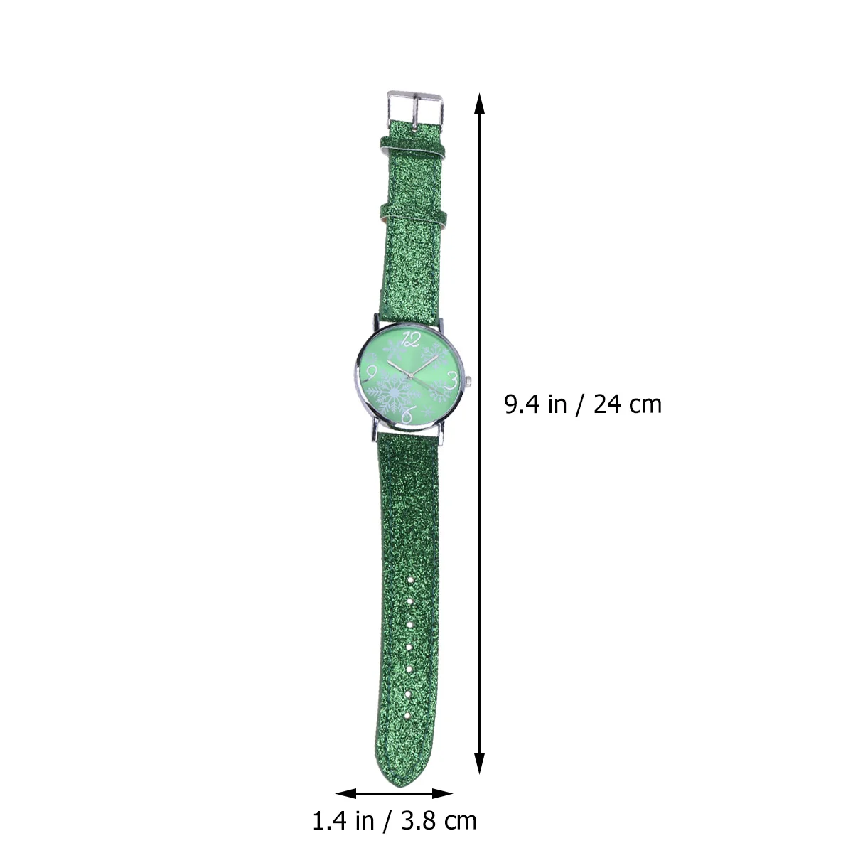 

Fashion Christmas Watch for Women Green Snowflake Design Quartz Wristwatch Stylish Lady Alloy Clock Precise Reliable Present