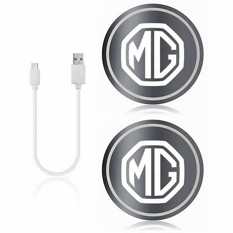 Fit MG ZS EV HS EHS PHEV Cyberster MG4 ES5 ONE MG5 MG7 GT ZR 2Pcs 7‑Color LED Cup Coaster Accessories