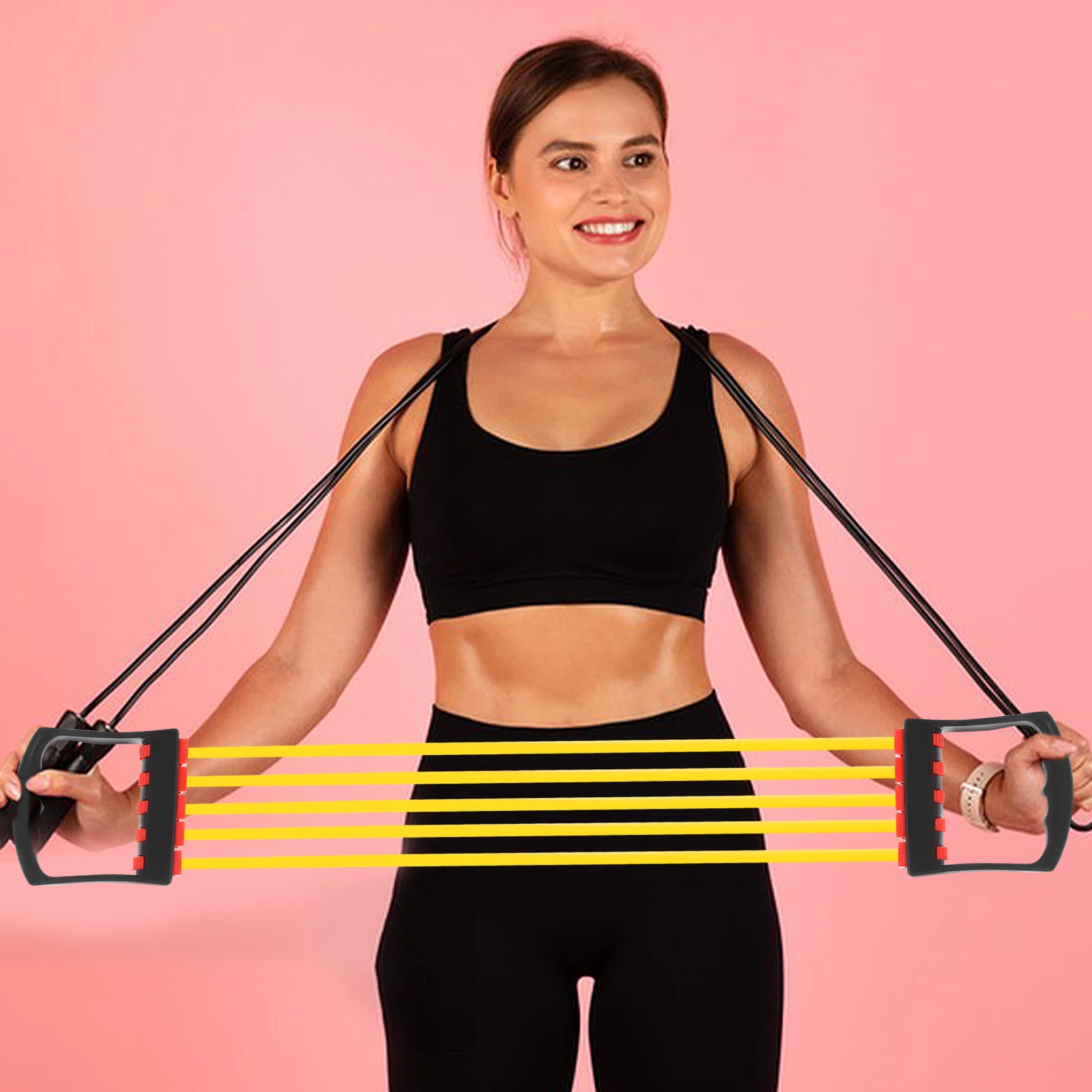 

Strength Training Resistance Belt TPE Exercise Straps Handles Durable Fitness Rope Gym Equipment Chest Workout Pulling Strap