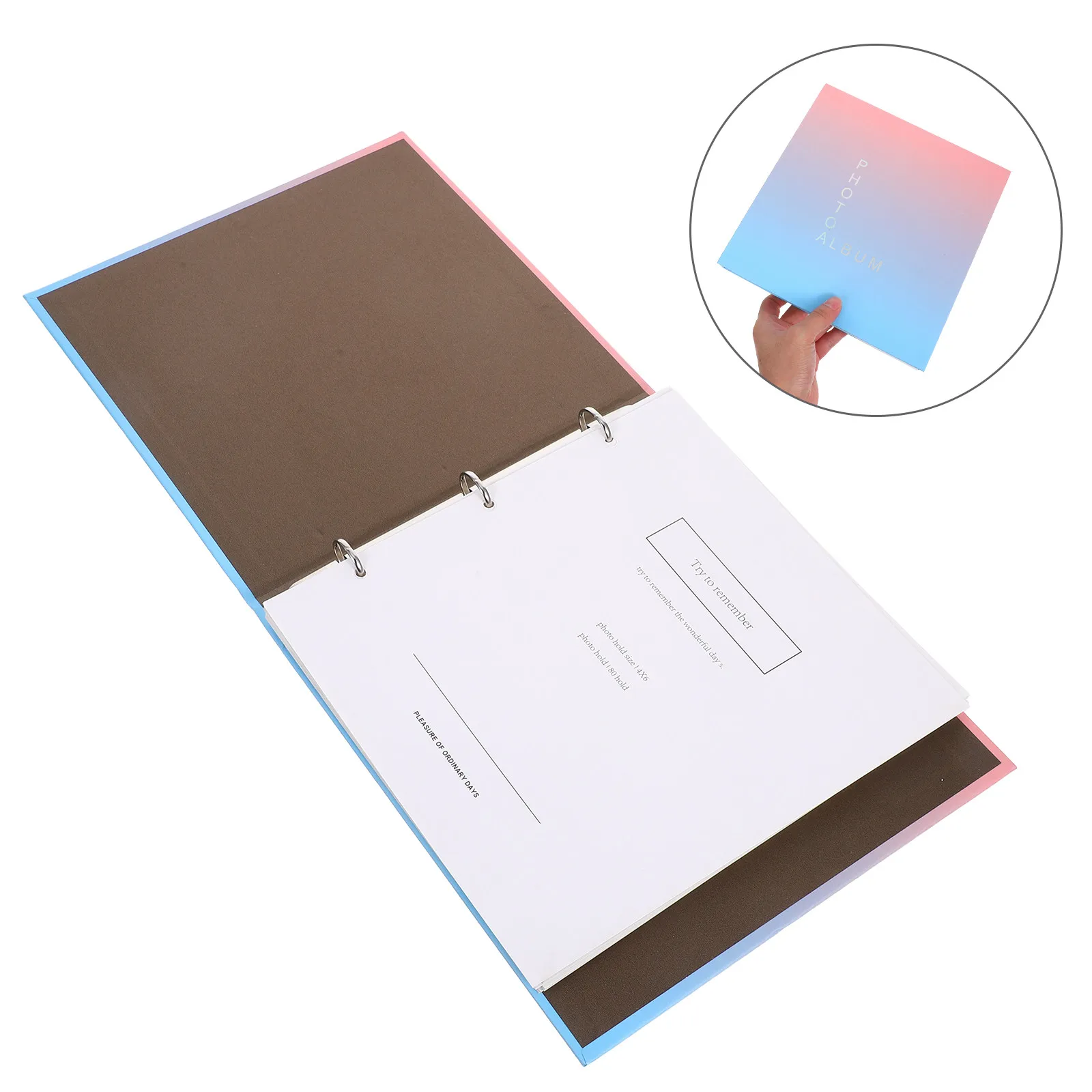 Self Adhesive Photo Album 3 Ring Binder Sticky Pages Pressed Flower Collection Scrapbook Organizer Pressed Flower Holder
