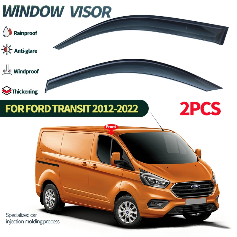 3M Tape Install Window Visor Wind & Rain Deflectors No-Drill Design for Transit Custom 2012-2022 Thickening Car Door Visor
