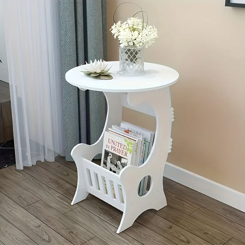 Multifunctional Bedside Table Storage Creative Mini Round Aesthetic Bed Side Table Plastic Living Room Mesita De Noche Furniture