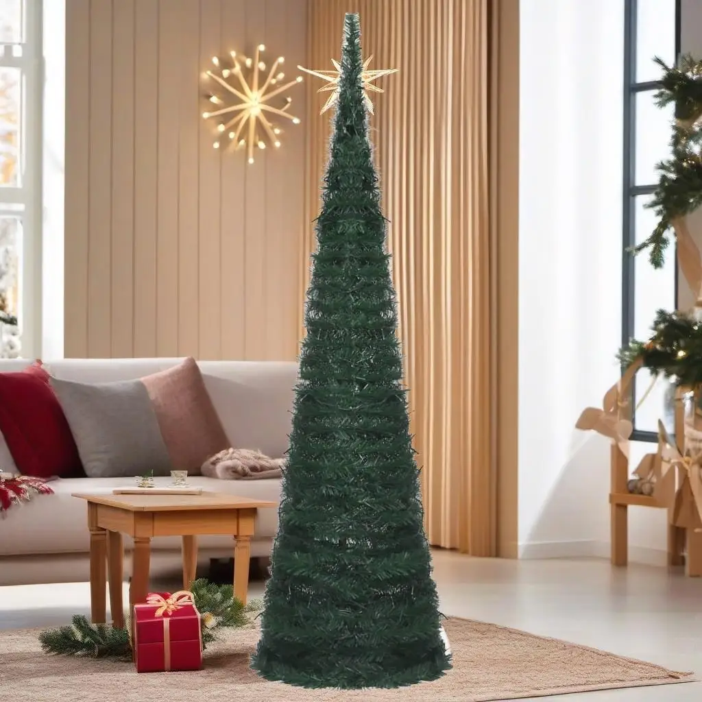 5ft Pop-up Pre-lit Christmas Tree - Green Artificial Holiday Decoration