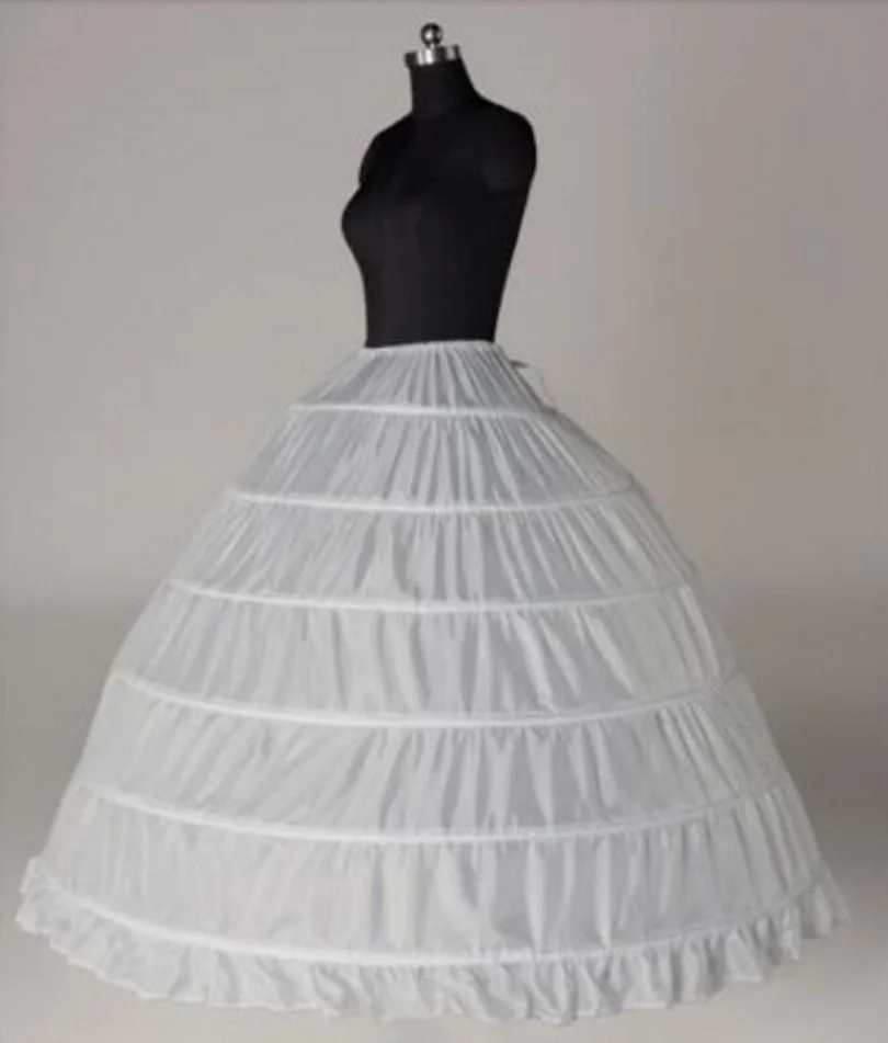 Hochzeitsaccessoires Petticoat Vestido Longo Ballkleid Krinoline Unterrock 6-Reifen-Rock Petticoats auf Lager