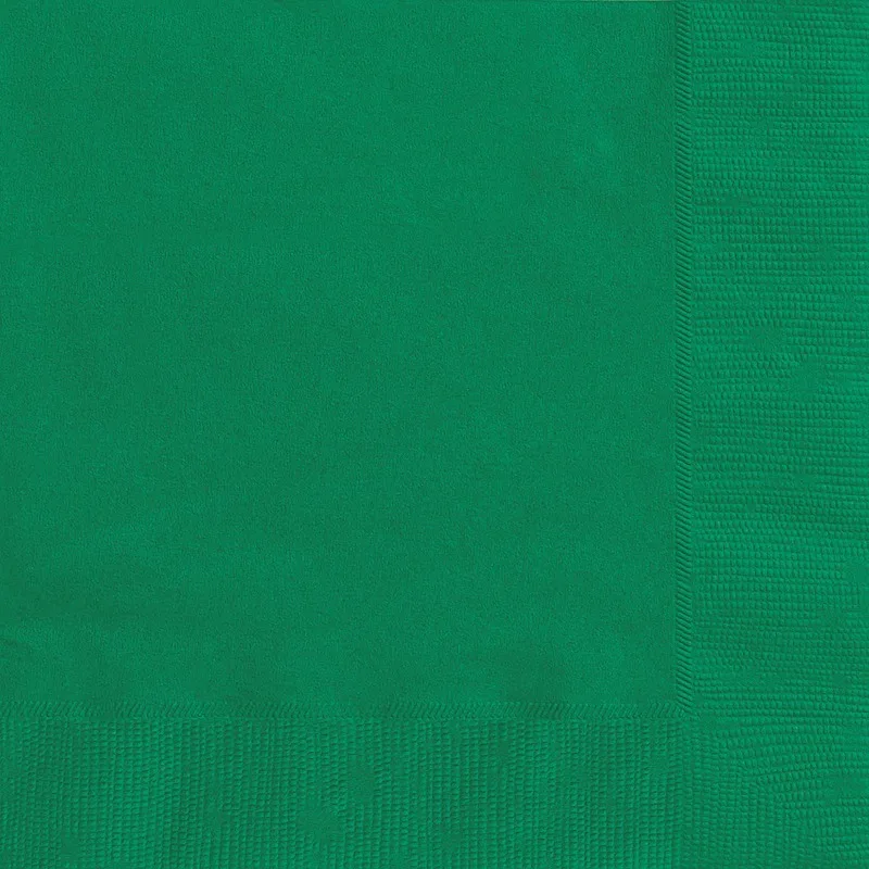 (6 pack) 24 Count 6.5IN x 6.5IN Green Disposable Paper Napkins