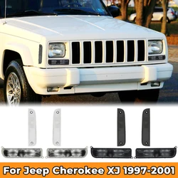 Left Right Side Signal Light For Jeep XJ 1997-2001 1998 1999 2000 Combo Cystal Clean Smoke Bumper Corner Side Marker Lamps Set