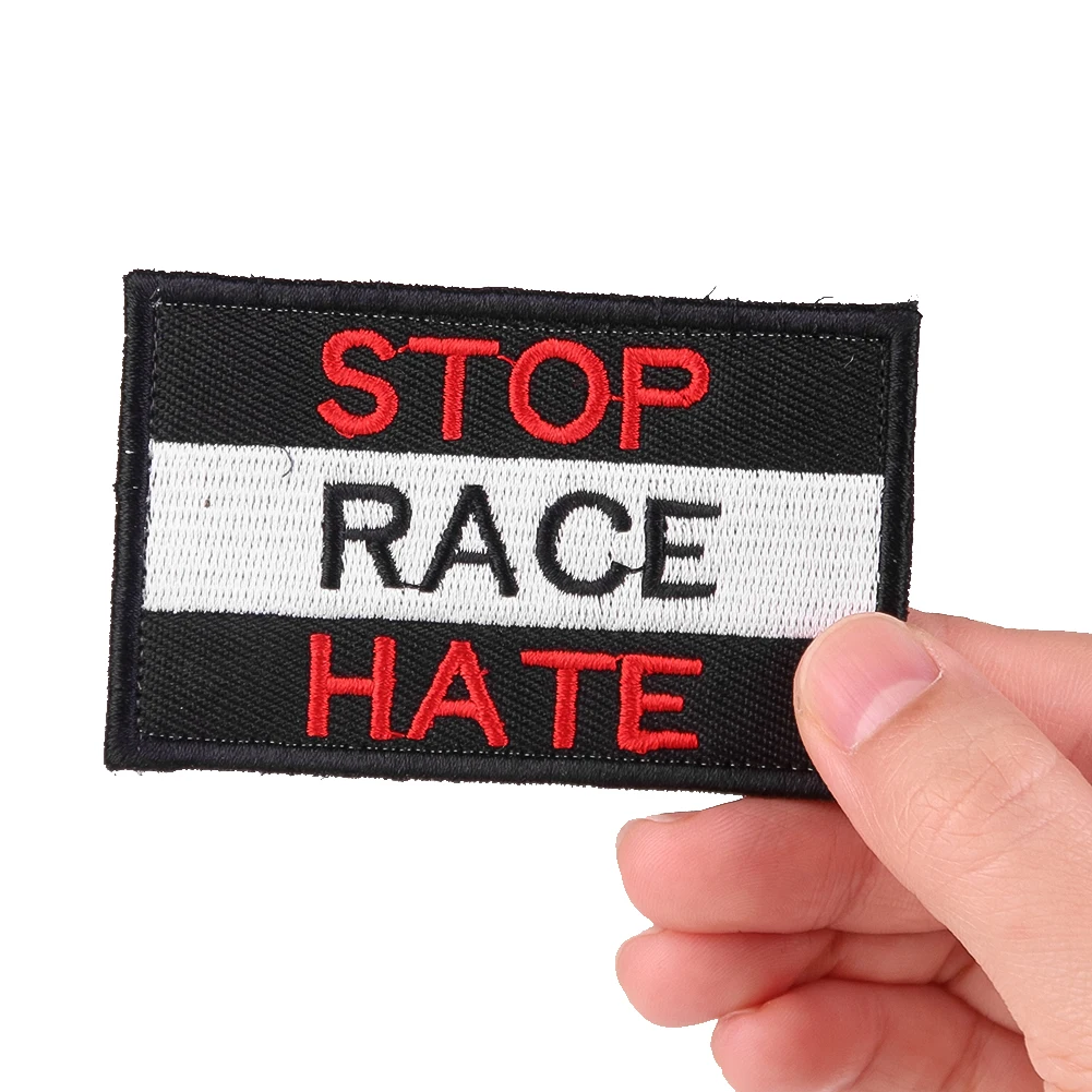 Patch brodé "Stop Racial Hatred", Badge Anti-Racisme, Justice sociale, avocat, accessoire polyvalent
