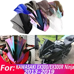 Motorcycle Windshield For Kawasaki Ninja 300 EX300R EX 300R 2013-2019 Double Bubble WindScreen Accessories Fairing Deflector