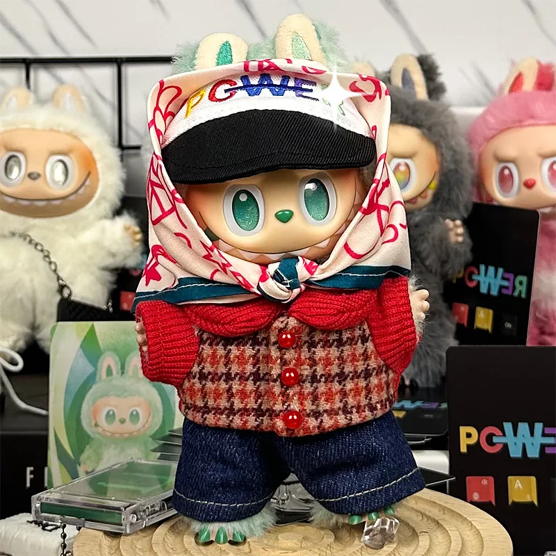 ملابس دمى قطيفة صغيرة لـ 15-17 سنتيمتر Labubu VIV2V3 إكسسوارات الملابس gd نفس المطار الزي (بدون دمية) #2