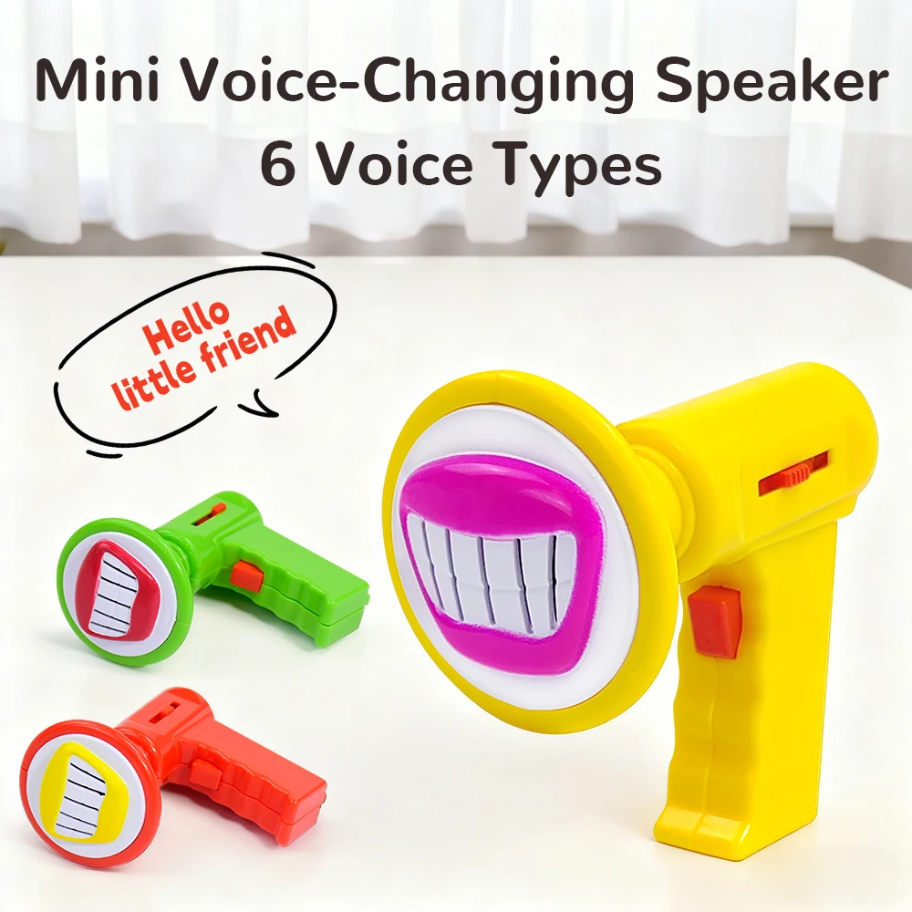 لعبة مكبر صوت متغيرة الأدوار للأطفال، 6 مؤثرات صوتية، متعة محمولة مع بطارية واحدة غير قابلة لإعادة الشحن 23A