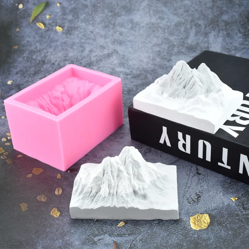 

3D-форма из силикона «Альпийский ледник» для изготовления декоративных изделий из гипса и цемента в форме вулканической снежной горы, инструмент для декоративного оформления