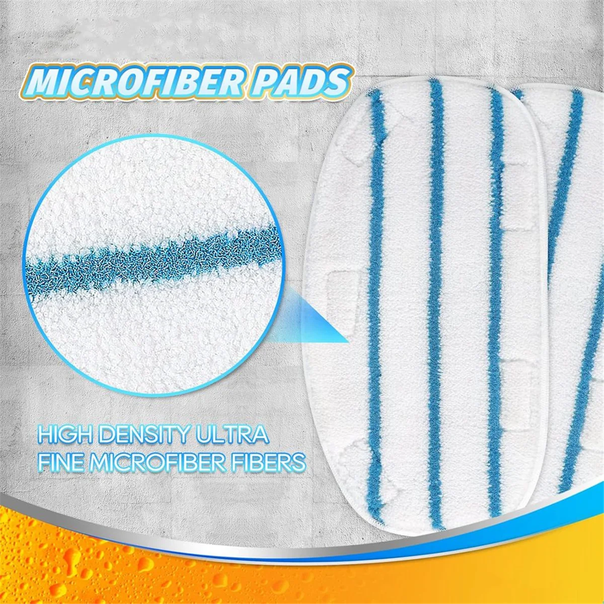 

A344P Steam Cleaner Accessories for ThermaPro 10-in-1 Steam Mop Cleaner Washable Microfiber Pads for Hardwood Floor