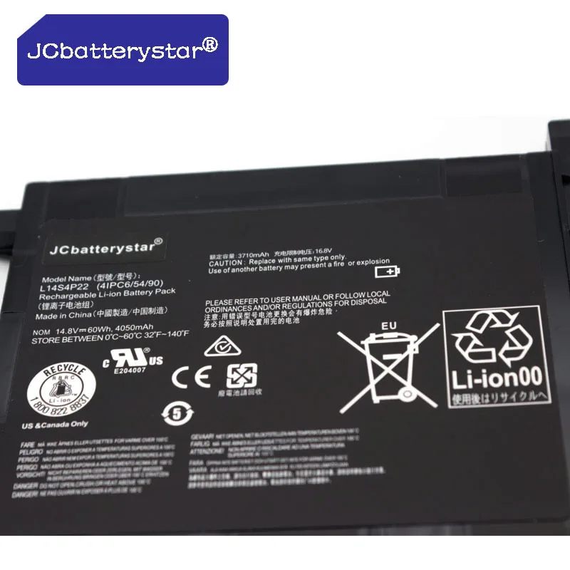 Imagem -04 - Bateria do Portátil jc L14s4p22 para Lenovo Ideapad Y700 Y70017isk Y700-15isk 5b10h22084 L14m4p23 14.8v 60wh 4050mah Novo