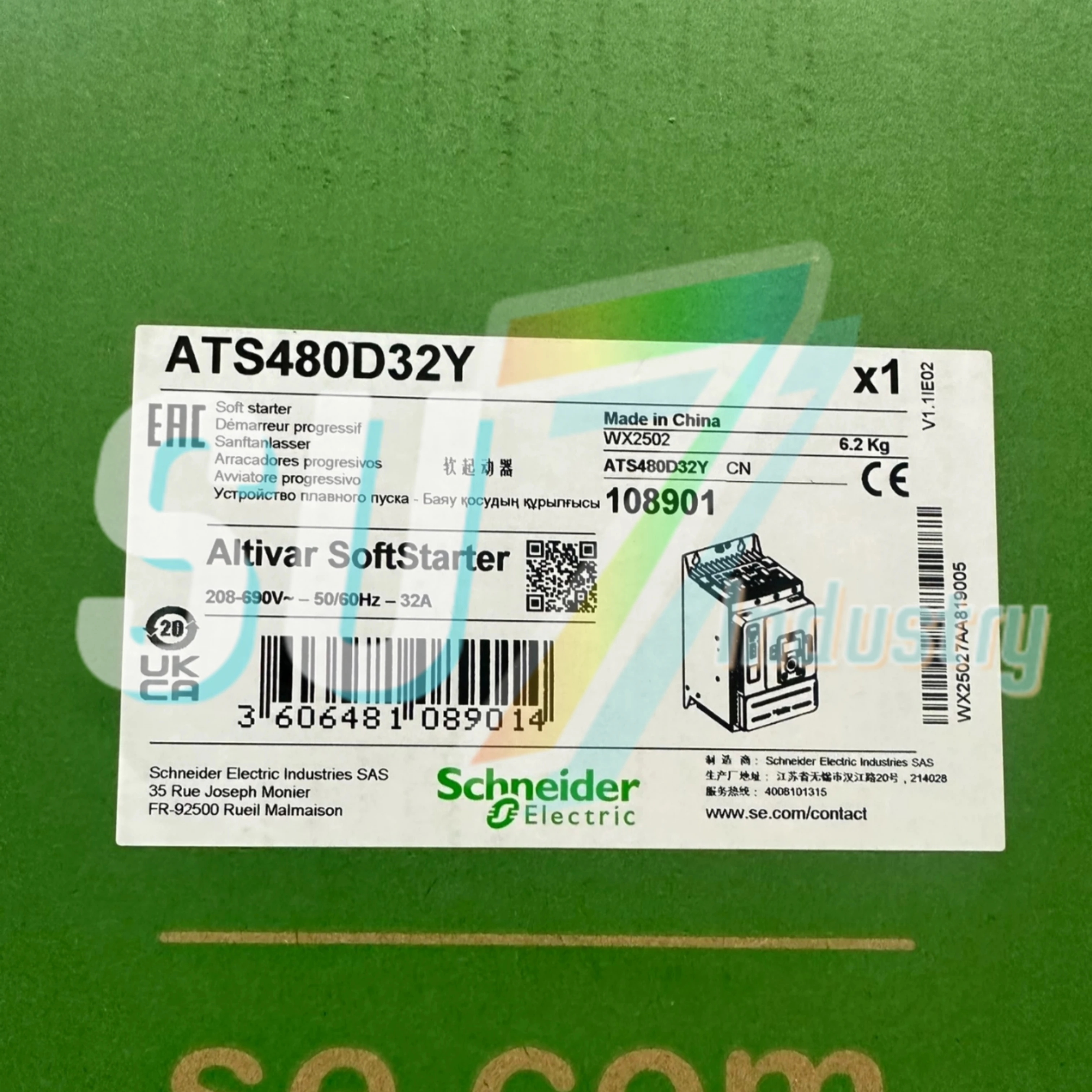 

New original soft starter ATS480D17Y 17A 7.5kW ATS480D22Y 22A 11kW ATS480D32Y 32A 15kW ATS480D38Y 38A 18.5kW