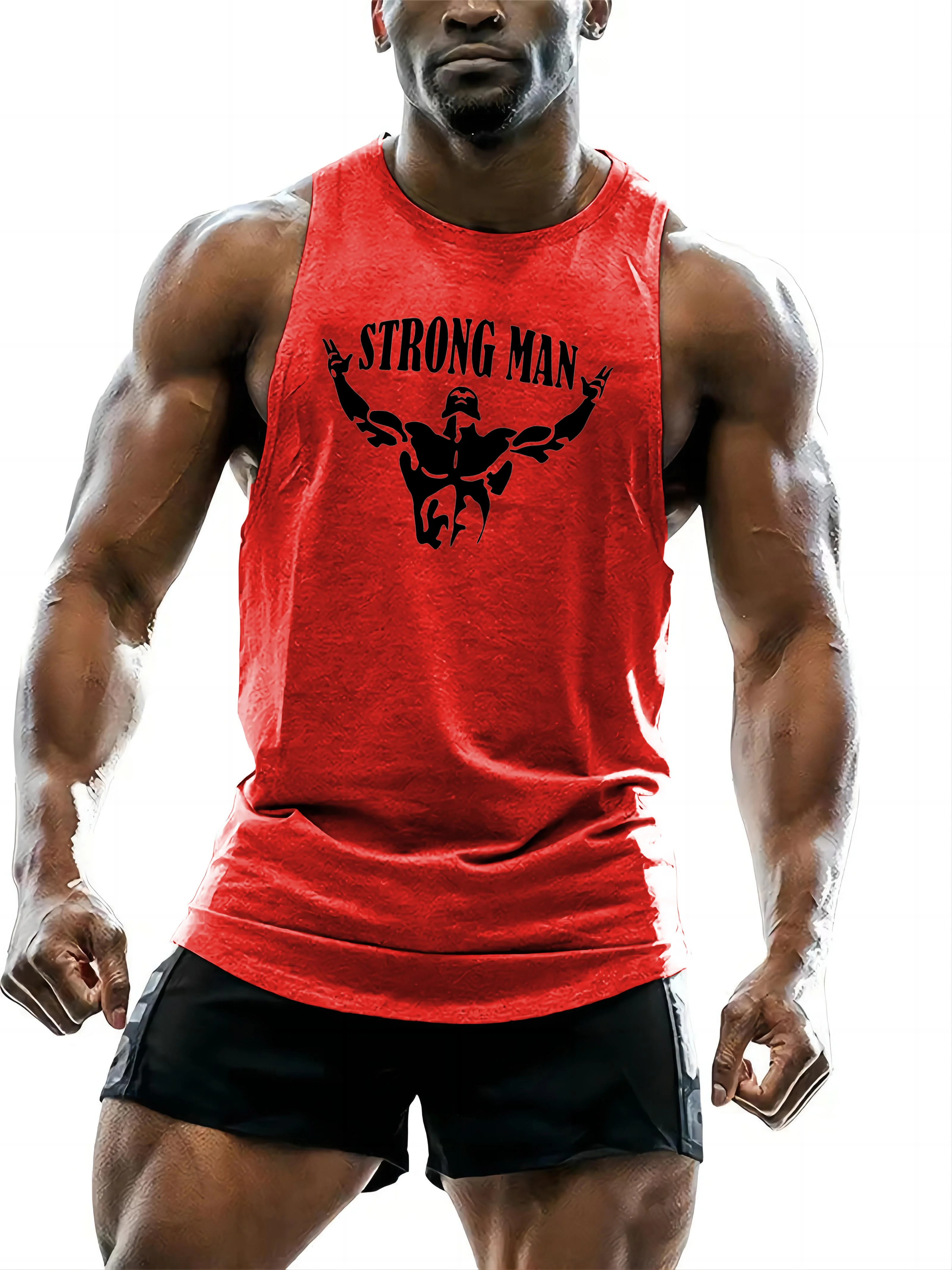 Four Seasons Gym Adult Strong Men\'S Clothing Tank Tops 2d Creative Printed Outdoor T-Shirt Sports Style Casual Breathable O Neck