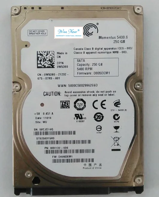 For ST9250315AS 250GB 8MB Cache 5400RPM 2.5