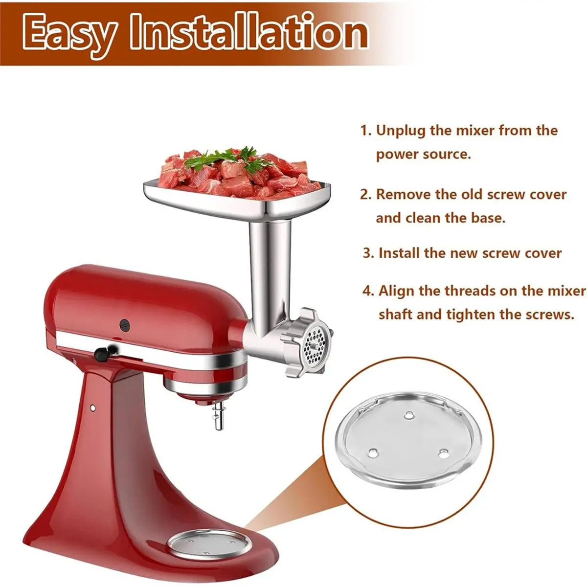 [Online Promotion]W10191926 Mixer Bowl Cap Replacement for Mixer Base Plate (2 Packs)