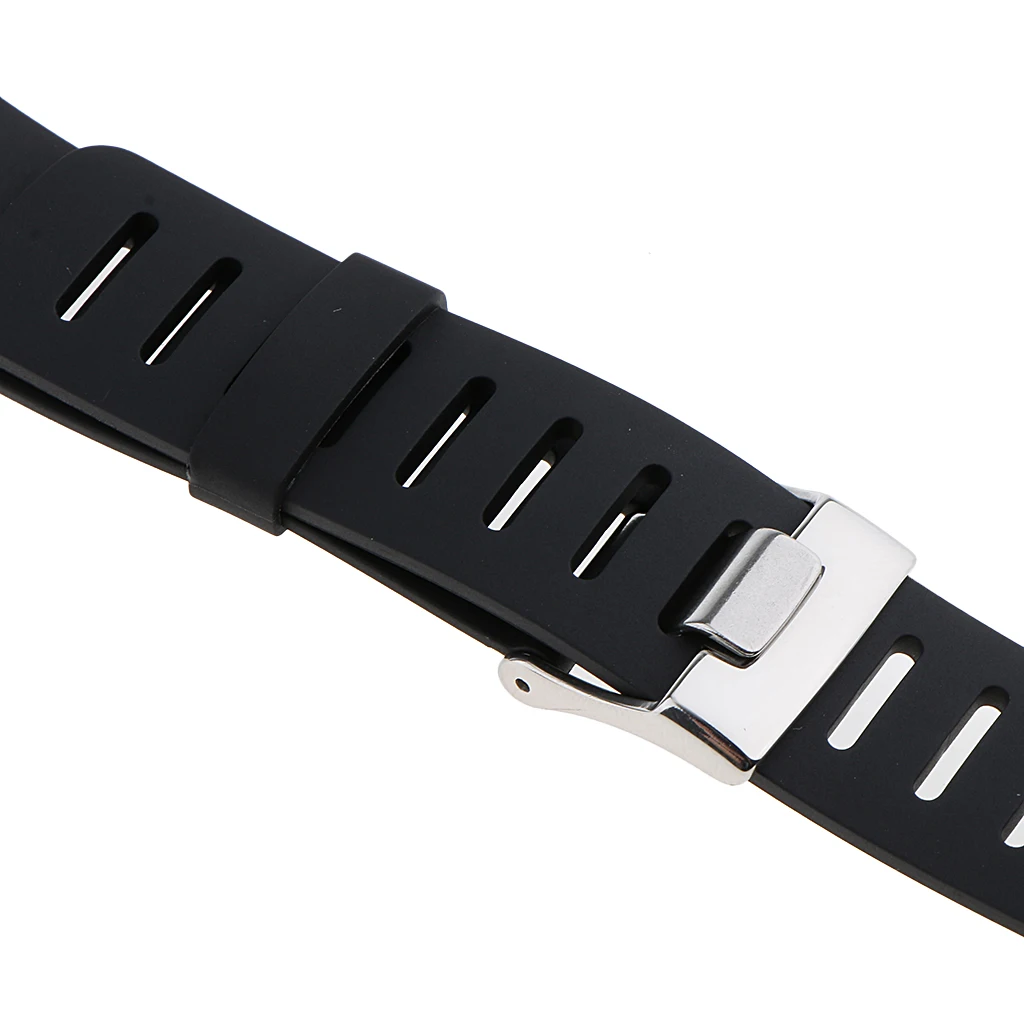 Silicone Watch Replacement Band Soft Black Rubber Wristwatch Strap for 24mm Rubber Watch Strap Everyday Accessory
