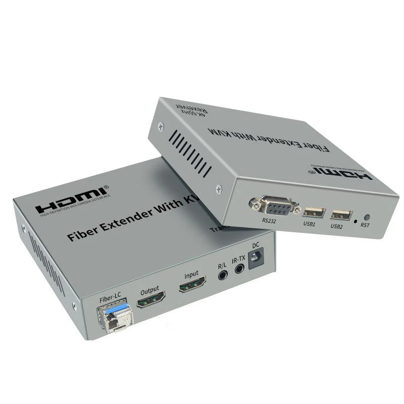 4K@60HzHDMI KVM Fiber Extender 20KM over LC Optical Fiber Cable HDMI KVM Optical Transceiver SFP Module Support Mouse Keyboard