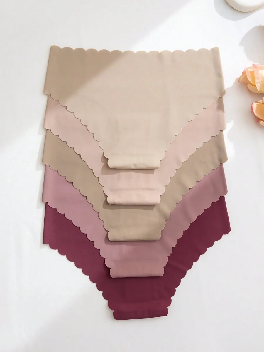 

5pcs Women Seamless Breathable Wavy Edge Panties Set
