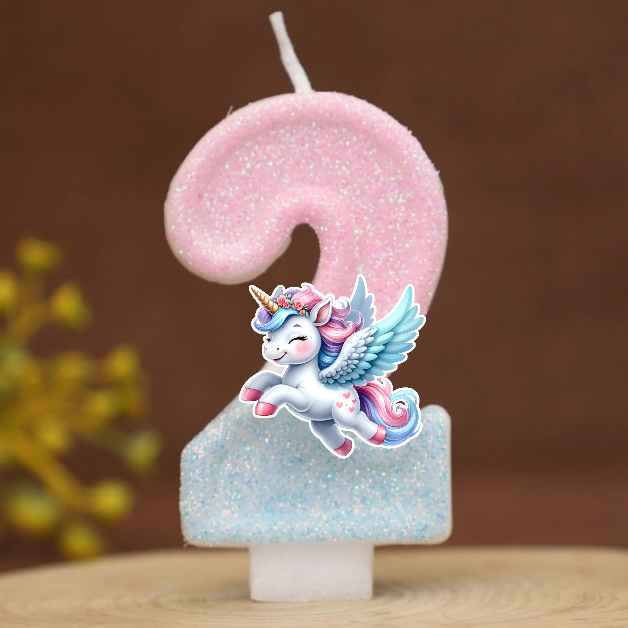Unicorn Little Horse Digital Candle Number 0-9 Kids Birthday Cake Decoration Supplies Cartoon Pony Party Accessories Supplies