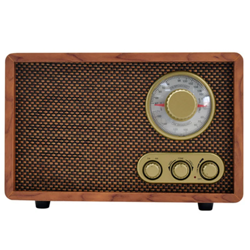 Retro pulpit FM/AM Dwa dwuzakresowe antyczne drewno Stare półprzewodnikowe domowe radio Bluetooth