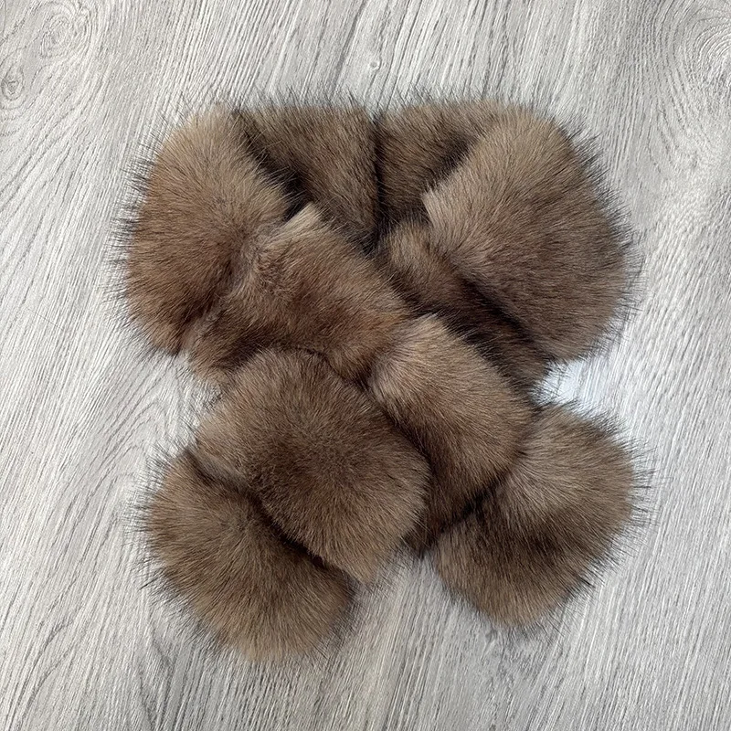 Luxury-sleek style patchwork wool strip design with cross-hole plush neck scarf for daily commuting in autumn and winter