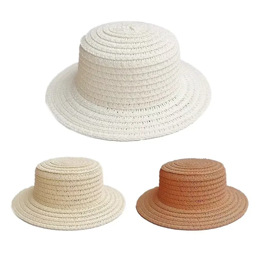 Plusieurs TANCrafts-Chapeau de paille tissé jaune mignon, décoration de bricolage, casquettes à beurre, jouets de bricolage, accessoires à beurre