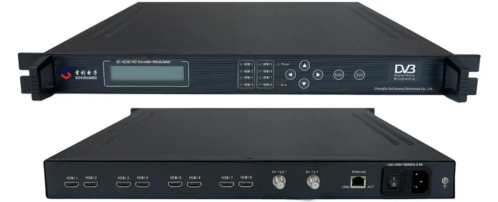 Promotion Item SC-4256 8 Channels MPEG4 HD to DVB-T r f Encoder Modulator Hotel CATV Radio TV Broadcasting Equipment
