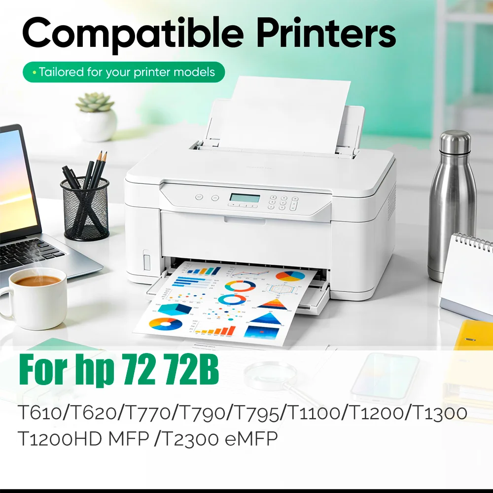 6x500ML Dye Ink For Hp 72 72B Refill Ink Set For T610 T620 T770 T790 T795 T1100 T1200 T1200HD MFP T1300 T2300 EMFP Printers