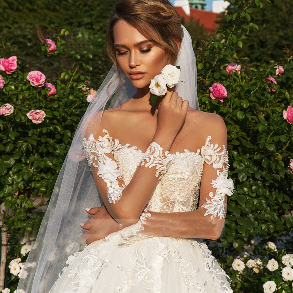 Robes de mariée A-ligne pour femmes, belle robe de Rhde fiançailles, style designer, patients de princesse, quelle que soit la longueur de vadrouille, 2024