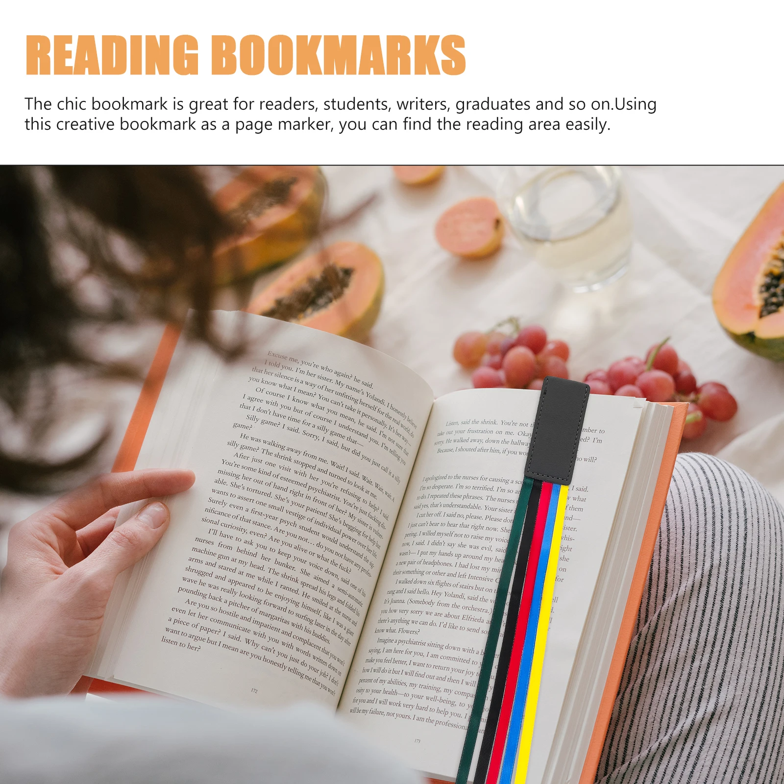 Five Color Ribbon Bookmark Page Marker for Readers Students Creative Book Markers Reading Accessories