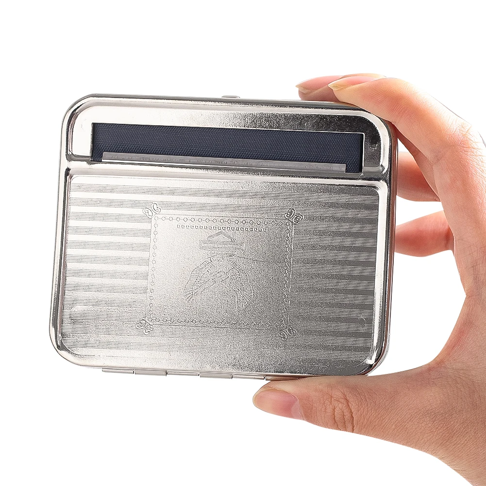 

Портативная металлическая машинка для скручивания сигарет 78 мм, полуавтоматическая, для хранения табака, аксессуар для курения