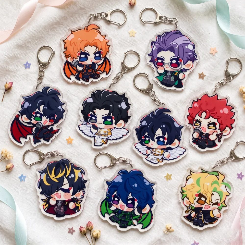 Acrylic Hypnosis Mic Ichiro 6CM Mini Double Sided Keychain Samatoki Ramuda Kawaii Wing Chibi Bag Charm Gift for Rap Fans